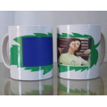 11oz ceramic white mug with leaf color changing